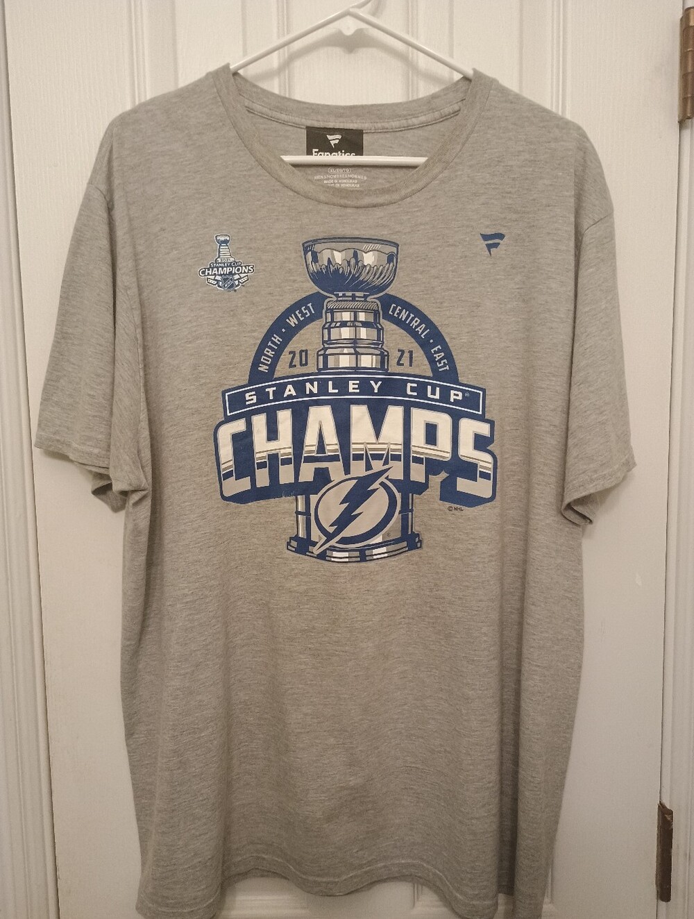 Fanatics Gray & Blue Tampa Bay Lightning Stanley Cup Champs Tee